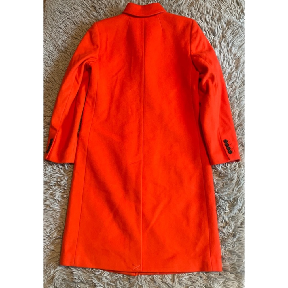 J. Crew Vibrant Orange Double-Breasted Wool Pea Coat - Picture 8 of 10